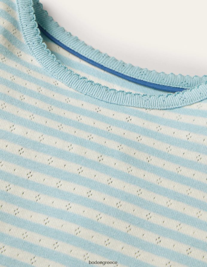 ανοιχτό γαλάζιο/ιβουάρ είδη ένδυσης κοντομάνικο πουέντ Boden κορίτσια 464PH8766