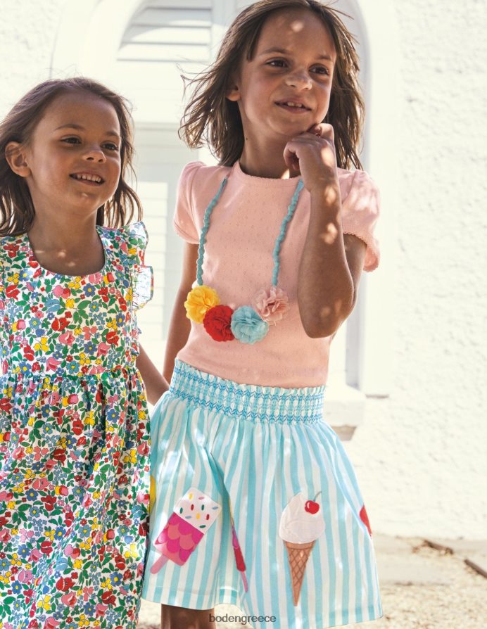 Προβηγκία σκονισμένο ροζ είδη ένδυσης κοντομάνικο πουέντ Boden κορίτσια 464PH8768