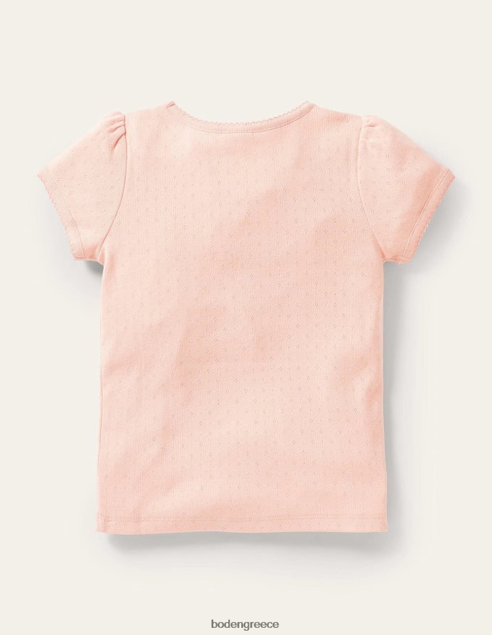 Προβηγκία σκονισμένο ροζ είδη ένδυσης κοντομάνικο πουέντ Boden κορίτσια 464PH8768