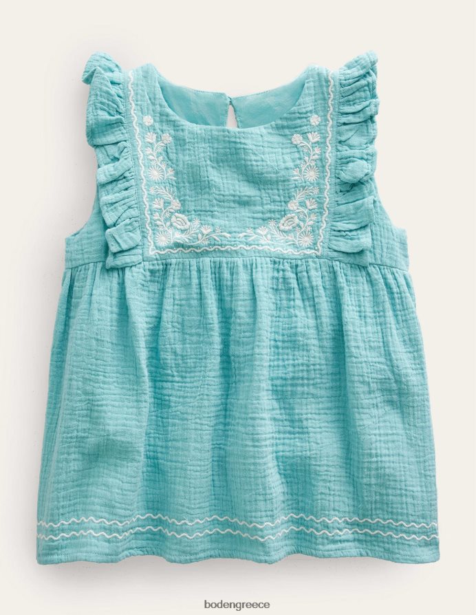 aqua sea είδη ένδυσης κεντημένο διπλό υφασμάτινο τοπ Boden κορίτσια 464PH82999