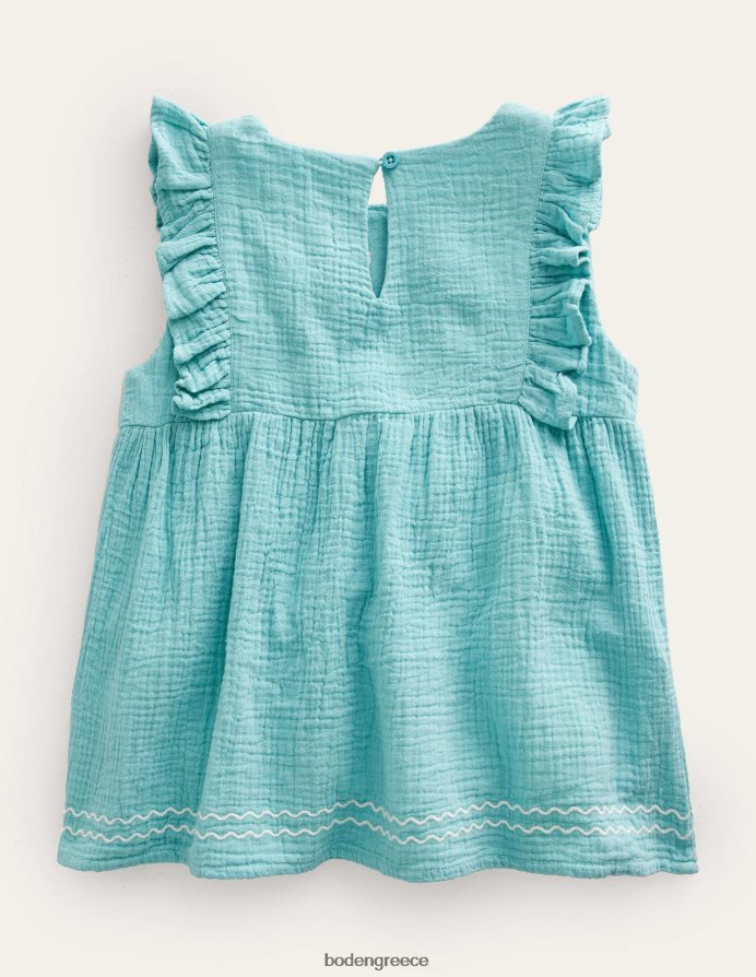 aqua sea είδη ένδυσης κεντημένο διπλό υφασμάτινο τοπ Boden κορίτσια 464PH82999