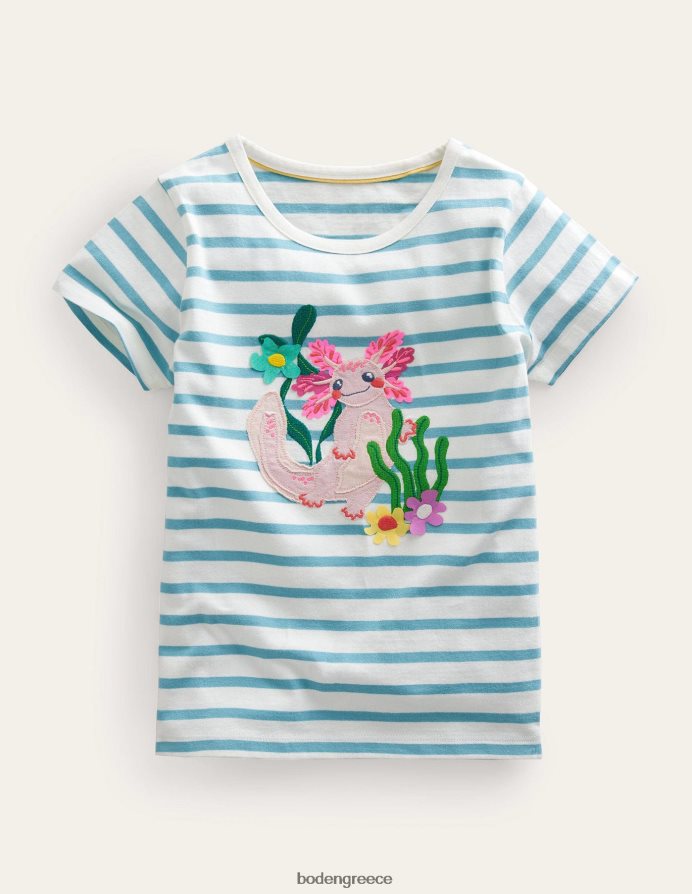 aqua sea/ιβουάρ είδη ένδυσης απλικέ μπλουζάκι Boden κορίτσια 464PH83034