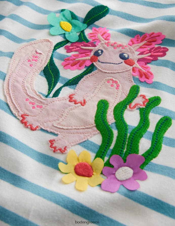 aqua sea/ιβουάρ είδη ένδυσης απλικέ μπλουζάκι Boden κορίτσια 464PH83034