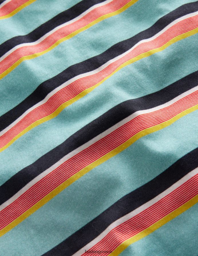 aqua sea blue/multi είδη ένδυσης ρετρό μπλουζάκι ringer ριγέ Boden κορίτσια 464PH83030