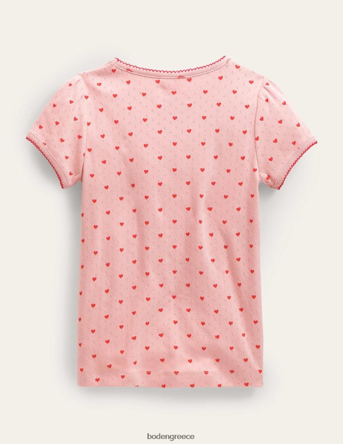 boto ροζ μικροσκοπικές καρδιές είδη ένδυσης κοντομάνικο πουέντ Boden κορίτσια 464PH8759