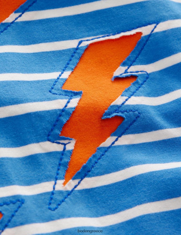 cabana blue/ivory lightening είδη ένδυσης ανάποδο απλικέ μπλουζάκι Boden κορίτσια 464PH83201