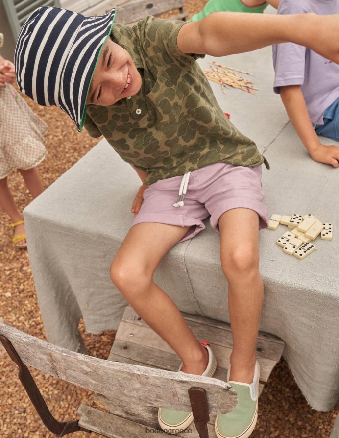 πράσινο camo είδη ένδυσης μοτίβο slub jersey polo Boden κορίτσια 464PH83058