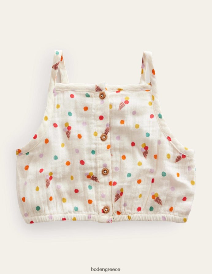 παγωτά με λοβό βανίλιας είδη ένδυσης διπλό πανί crop top Boden κορίτσια 464PH82828