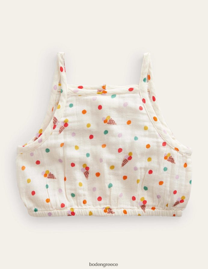 παγωτά με λοβό βανίλιας είδη ένδυσης διπλό πανί crop top Boden κορίτσια 464PH82828