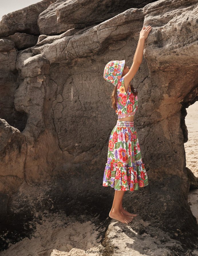 πολυ φεστιβάλ λουλουδιών είδη ένδυσης crop top με τετράγωνο λαιμό Boden κορίτσια 464PH83226