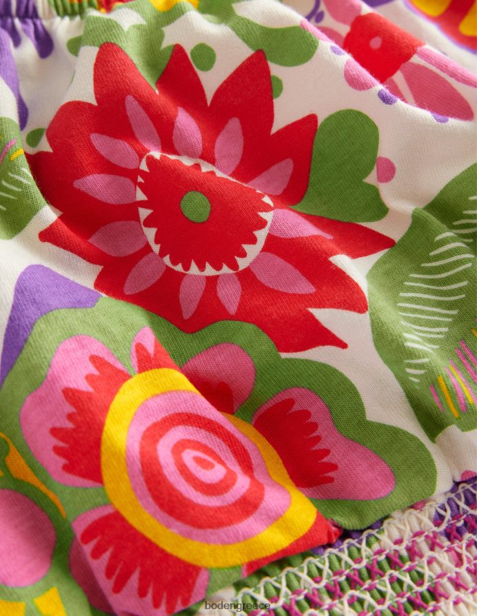 πολυ φεστιβάλ λουλουδιών είδη ένδυσης crop top με τετράγωνο λαιμό Boden κορίτσια 464PH83226