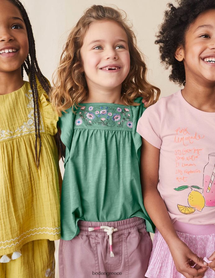 csarite green είδη ένδυσης κεντητό μπλουζάκι Boden κορίτσια 464PH83019