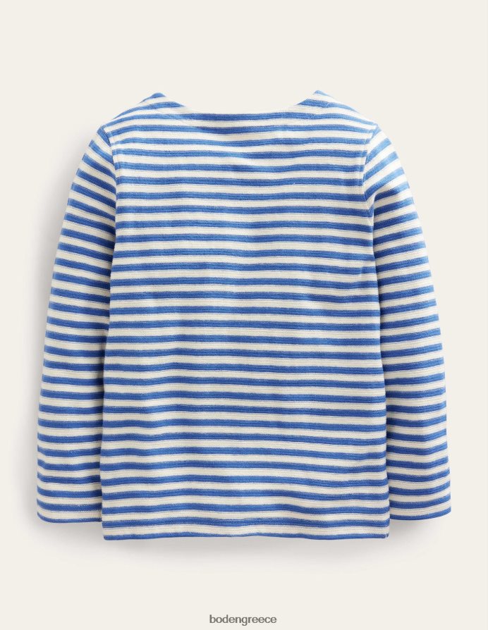 delft μπλε/λευκό είδη ένδυσης υφή βρετονική Boden κορίτσια 464PH83195