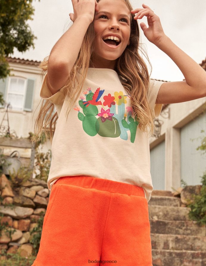 πουλιά κρέμα dorset είδη ένδυσης εμπριμέ γραφικό μπλουζάκι Boden κορίτσια 464PH83185