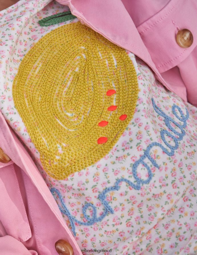 floral λεμονάδα ιβουάρ είδη ένδυσης κεντημένο τοπ Boden κορίτσια 464PH82863