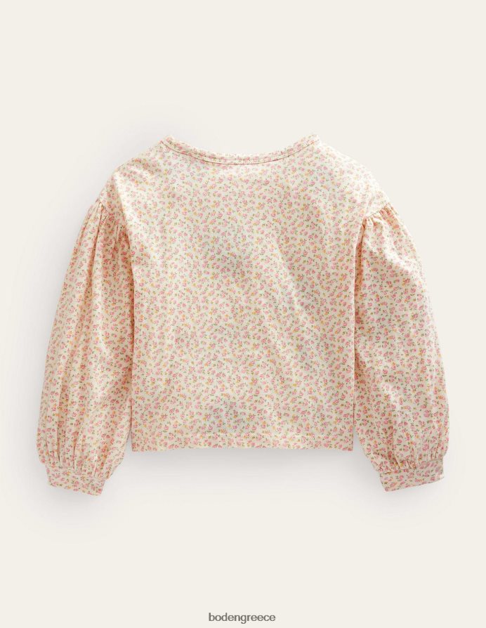 floral λεμονάδα ιβουάρ είδη ένδυσης κεντημένο τοπ Boden κορίτσια 464PH82863