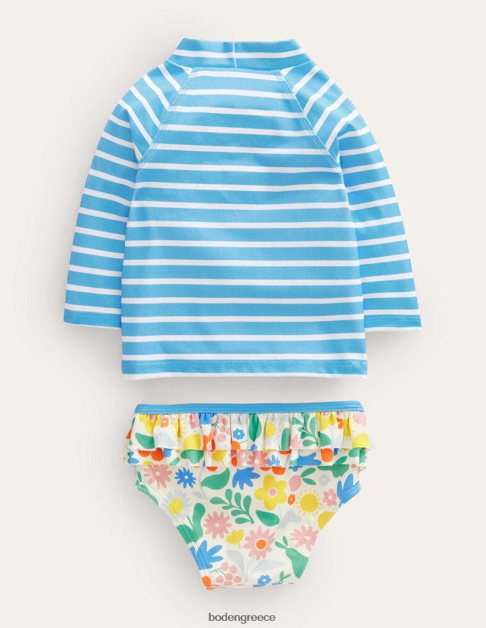 floral πολλαπλών διακοπών είδη ένδυσης σετ γιλέκου frill rash Boden κορίτσια 464PH83112