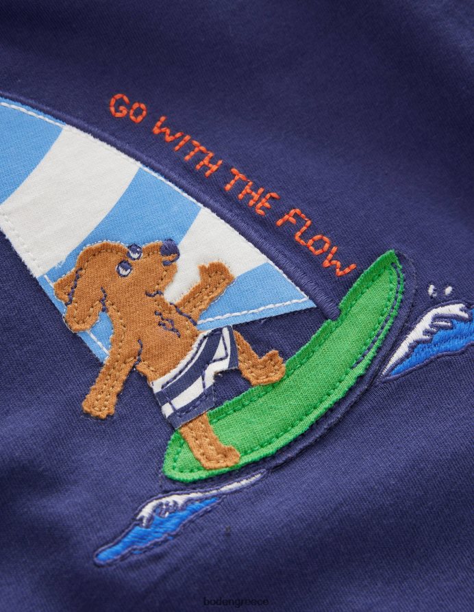 απαλό δεξιά μπλε είδη ένδυσης mini fun απλικέ μπλουζάκι Boden κορίτσια 464PH83020