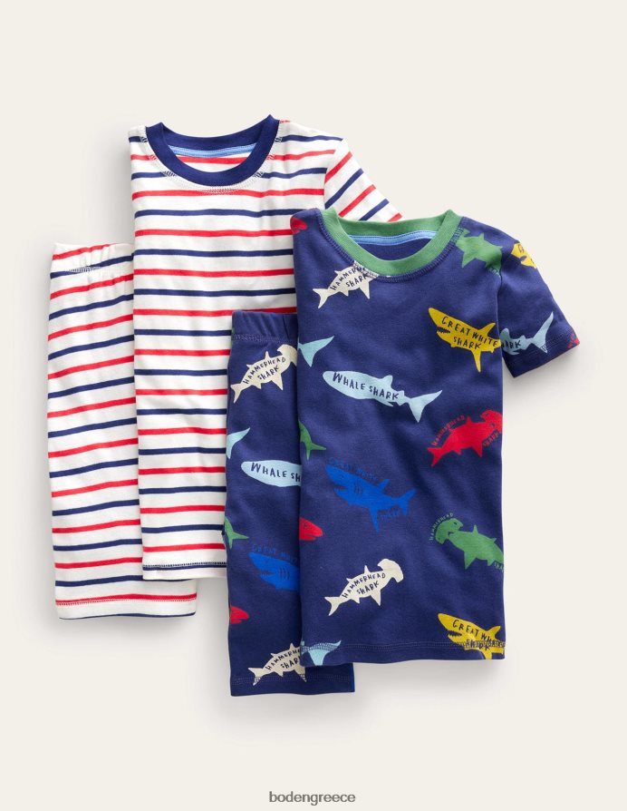 δεξιά mutli καρχαρίες είδη ένδυσης άνετη διπλή κοντή πιτζάμες Boden κορίτσια 464PH82683