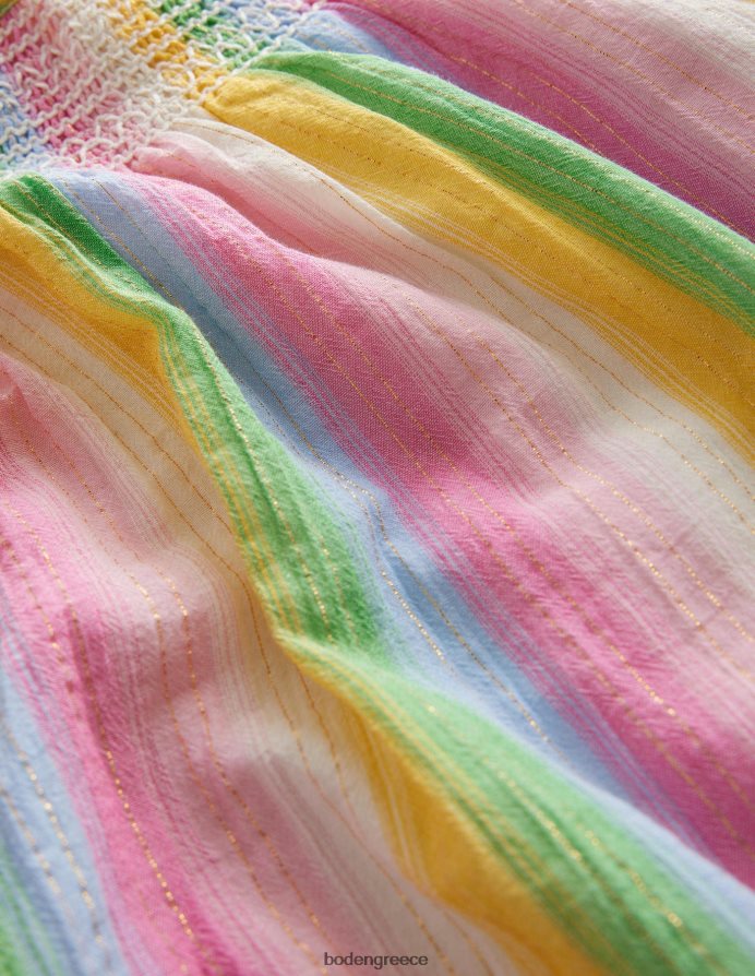 λωρίδα ντεγκραντέ ουράνιο τόξο είδη ένδυσης υφαντό smocked top Boden κορίτσια 464PH82921