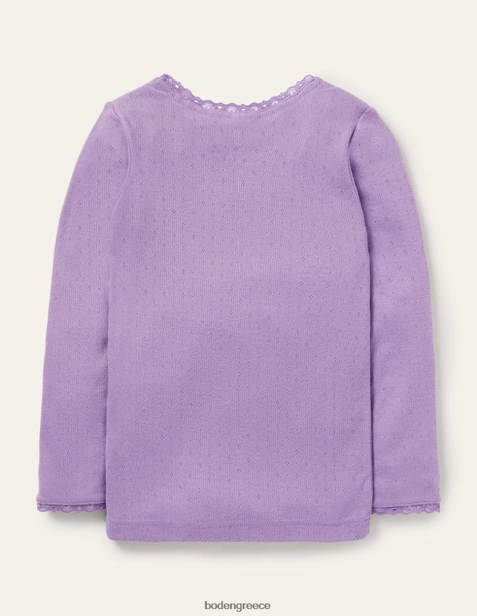 μωβ αστέρας είδη ένδυσης μπλουζάκι supersoft pointelle Boden κορίτσια 464PH83154