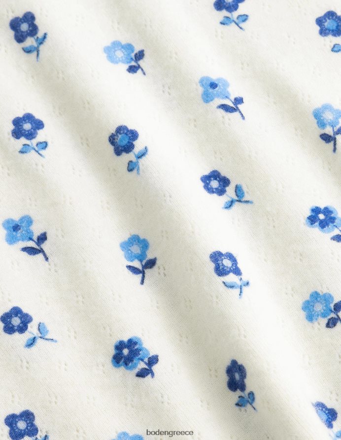 μπλε λουλούδι βανίλιας είδη ένδυσης μπλουζάκι supersoft pointelle Boden κορίτσια 464PH83265