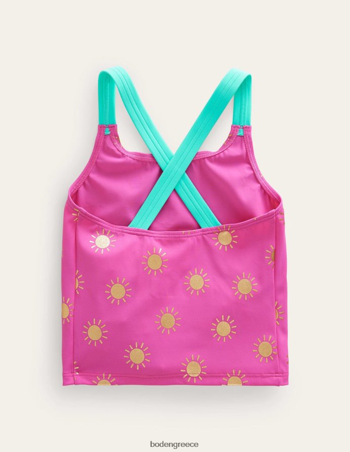 γαργαλημένους ήλιους από ροζ χρυσό φύλλο είδη ένδυσης χιαστί πίσω tankini top Boden κορίτσια 464PH83291