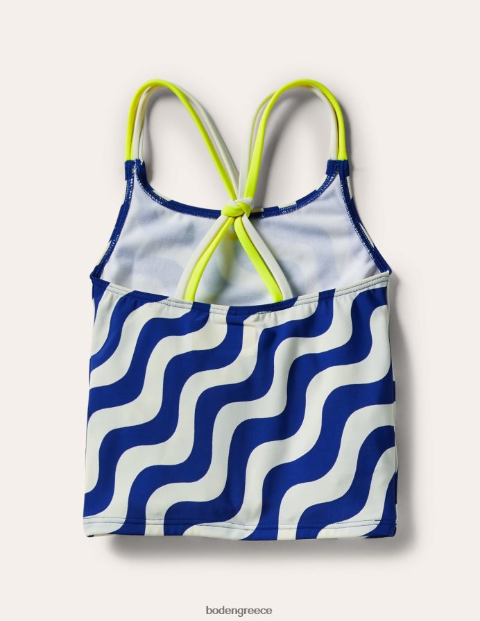 ιβουάρ/μπλε κύμα είδη ένδυσης top tankini με σχέδια Boden κορίτσια 464PH83083