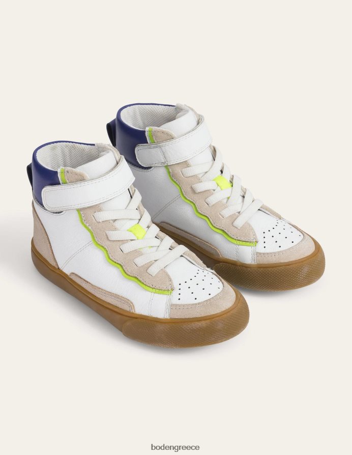 άσπρο είδη υπόδησης δερμάτινα ψηλά μπλουζάκια Boden κορίτσια 464PH82692