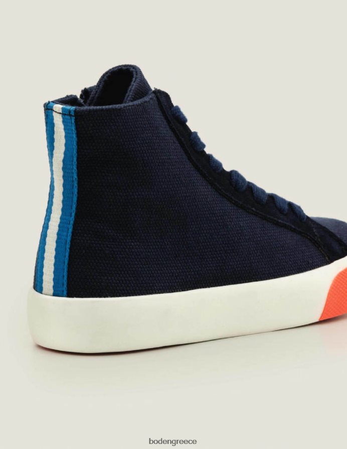 ναυτικό μπλε είδη υπόδησης ψηλές μπλούζες από καμβά αντίθεσης Boden κορίτσια 464PH8831