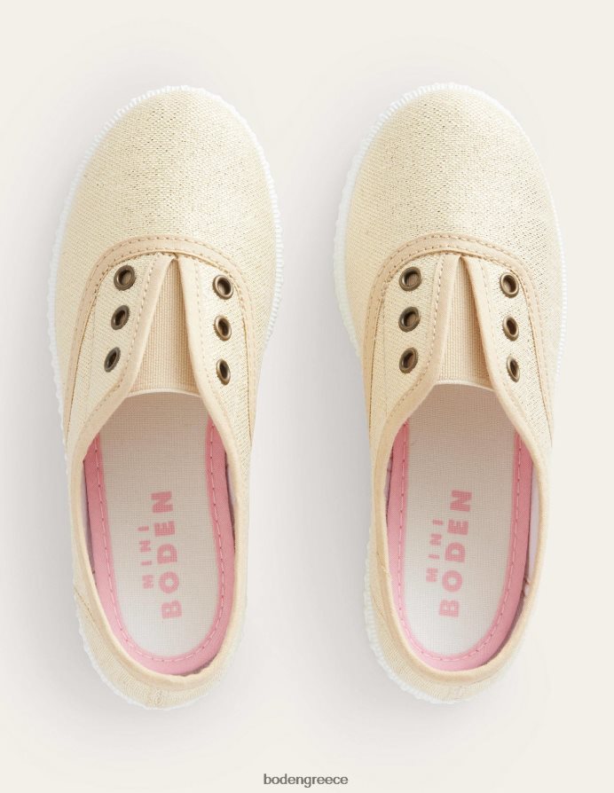 χρυσός είδη υπόδησης pull-ons καμβά χωρίς κορδόνια Boden κορίτσια 464PH8817