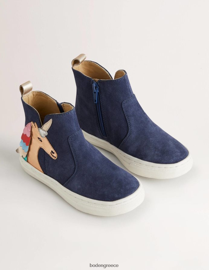 πολλαπλός μονόκερος είδη υπόδησης μπλε σουέντ μονόκερο μπότες απλικέ Boden κορίτσια 464PH82720