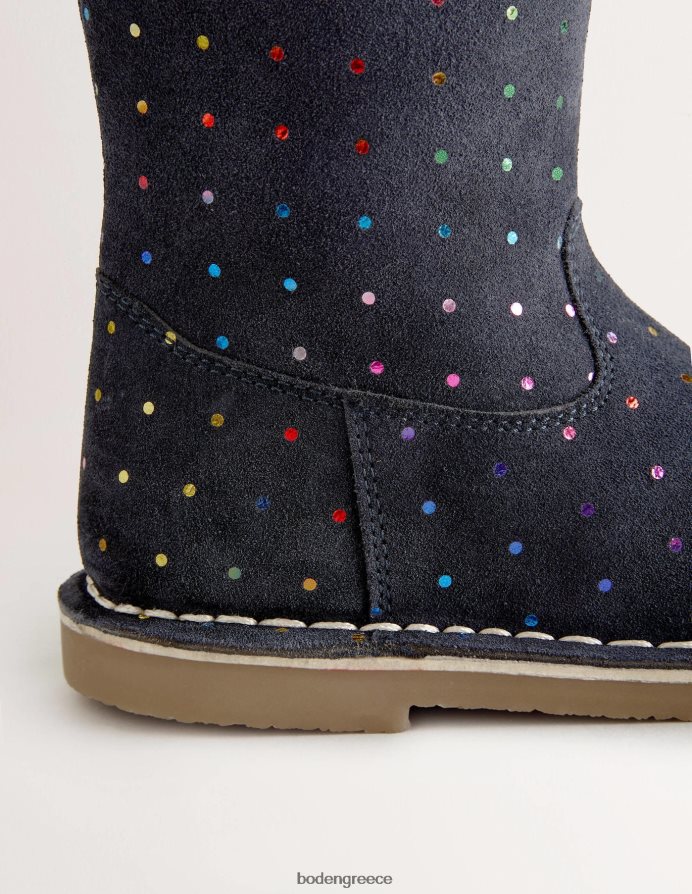 κολεγιακό ναυτικό πολλαπλών σημείων είδη υπόδησης κηλίδες ψηλές σουέτ μπότες Boden κορίτσια 464PH82723