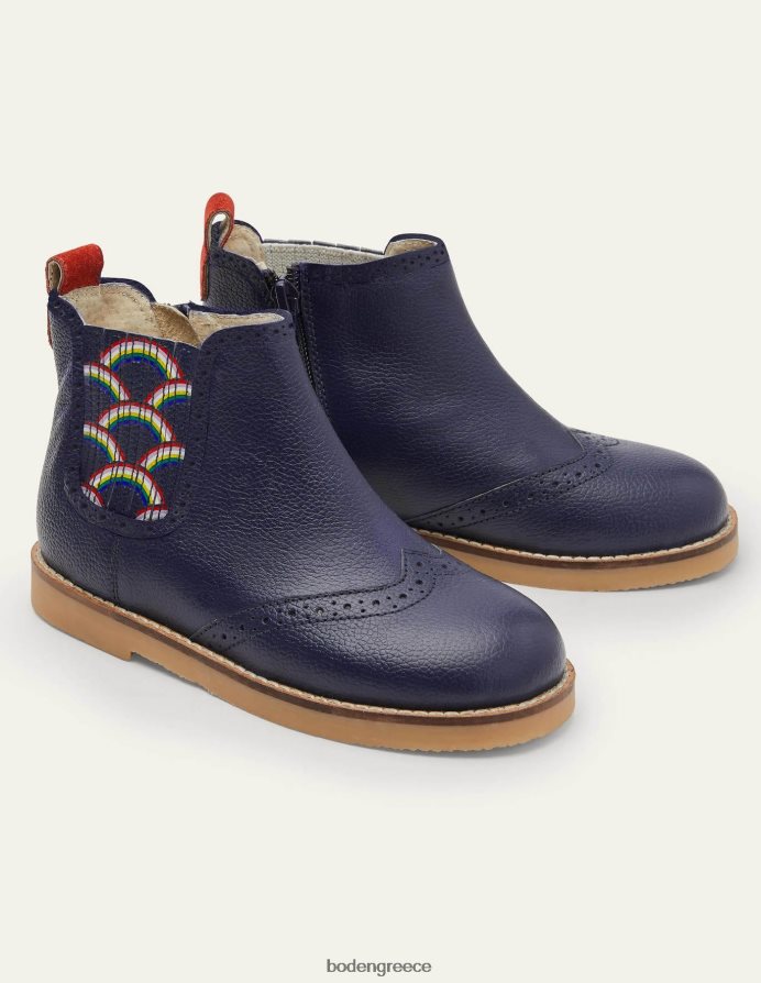 κολλεγιακό ναυτικό είδη υπόδησης δερμάτινες μπότες chelsea Boden κορίτσια 464PH82765