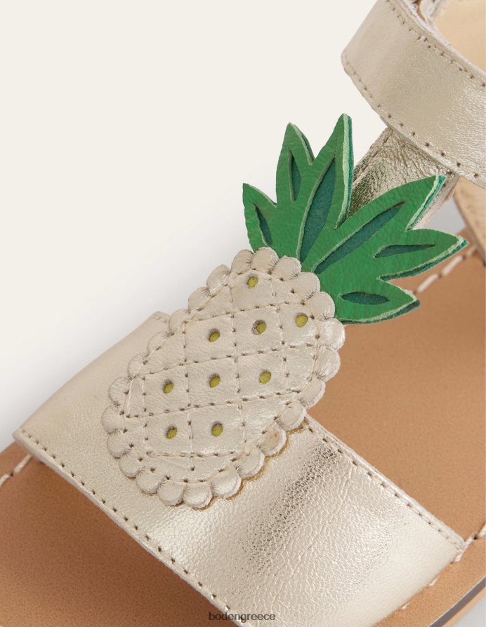 χρυσός μεταλλικός ανανάς είδη υπόδησης σανδάλια νεωτερισμού Boden κορίτσια 464PH82652