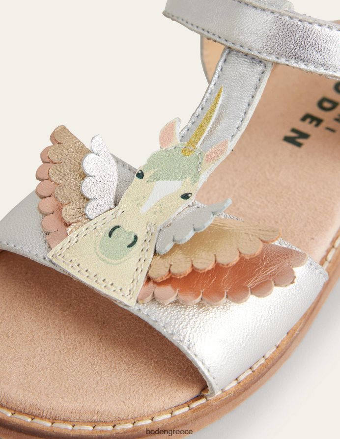 ασημένιος Πήγασος είδη υπόδησης διασκεδαστικά δερμάτινα σανδάλια Boden κορίτσια 464PH82680