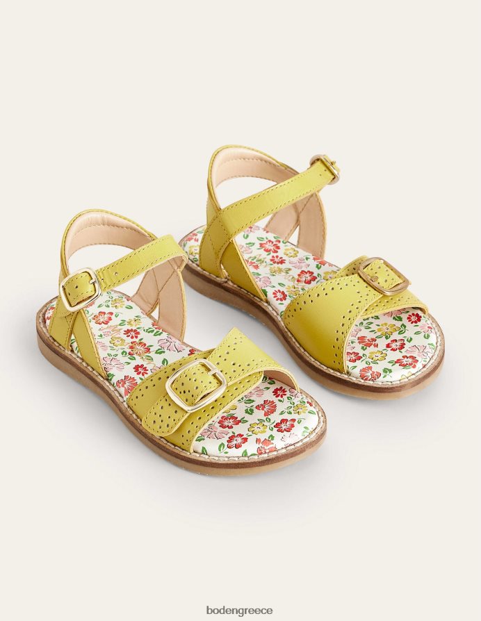 κίτρινος είδη υπόδησης δερμάτινα σανδάλια με αγκράφα Boden κορίτσια 464PH82713