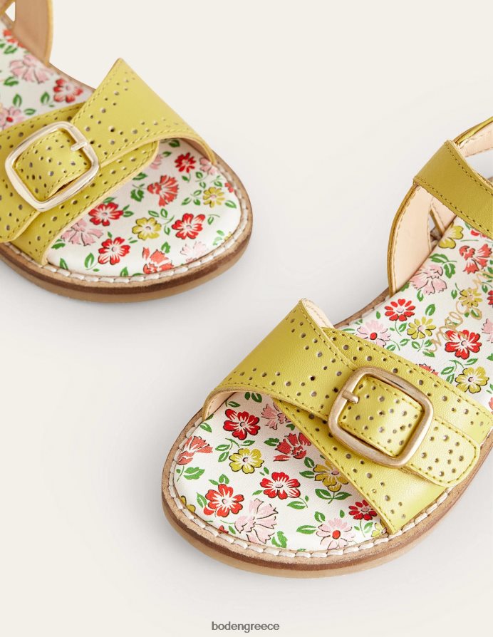 κίτρινος είδη υπόδησης δερμάτινα σανδάλια με αγκράφα Boden κορίτσια 464PH82713