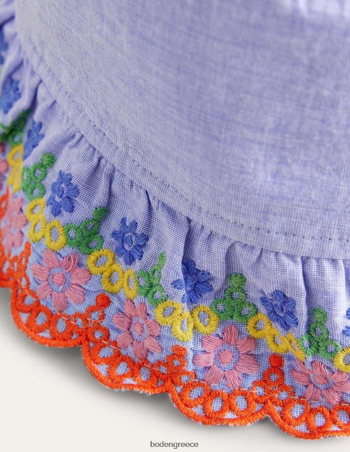 μπλε chambray αξεσουάρ καπέλο κουβά broderie Boden μωρό 464PH8561