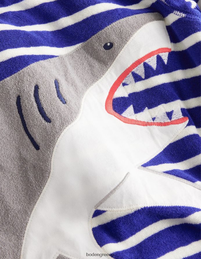 μπλε καρχαρίας είδη ένδυσης απλικέ ριχτάρι για πετσέτα Boden μωρό 464PH83431