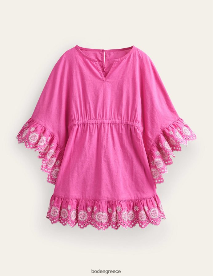 Γαργαλιστικό ροζ είδη ένδυσης κεντητό καφτάνι Boden μωρό 464PH83342