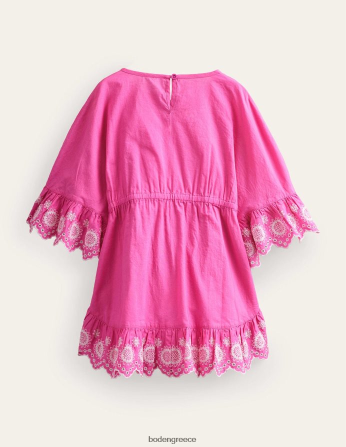 Γαργαλιστικό ροζ είδη ένδυσης κεντητό καφτάνι Boden μωρό 464PH83342