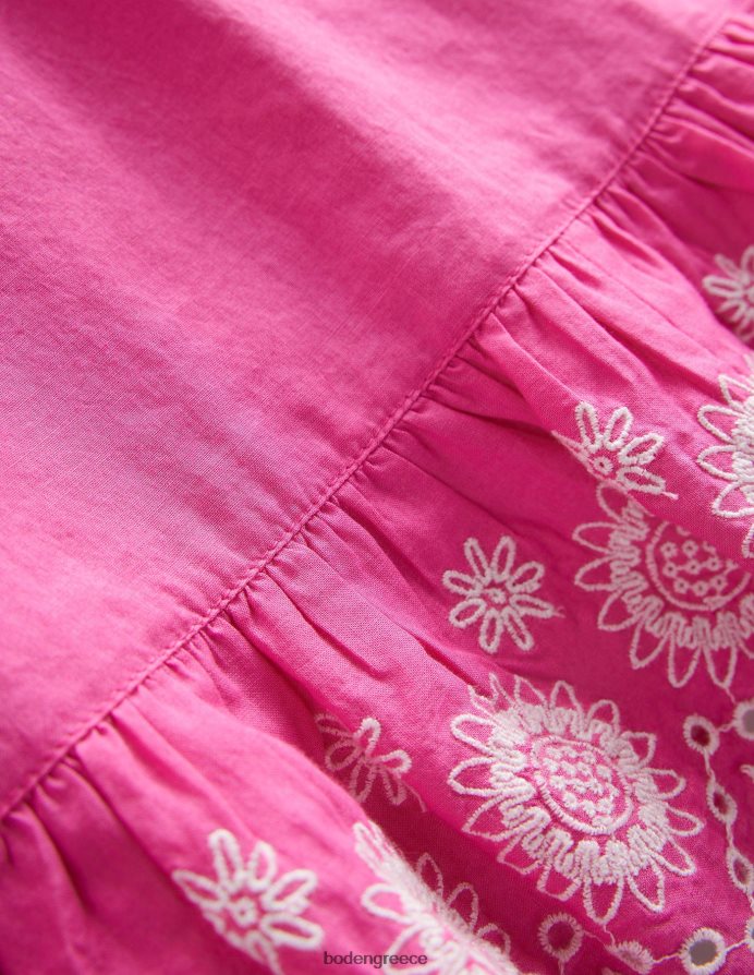 Γαργαλιστικό ροζ είδη ένδυσης κεντητό καφτάνι Boden μωρό 464PH83342