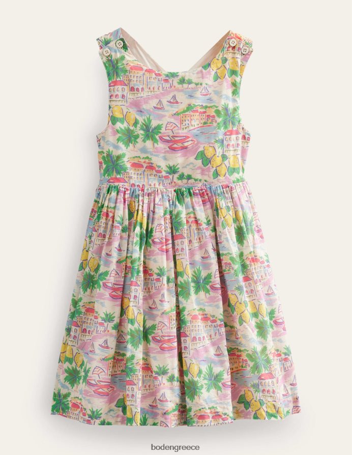 εκτύπωση πολλαπλών σκηνών είδη ένδυσης φόρεμα σταυρωτό πίσω Boden μωρό 464PH83401