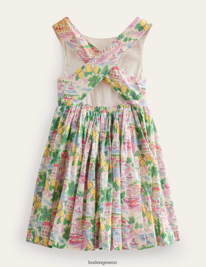 εκτύπωση πολλαπλών σκηνών είδη ένδυσης φόρεμα σταυρωτό πίσω Boden μωρό 464PH83401