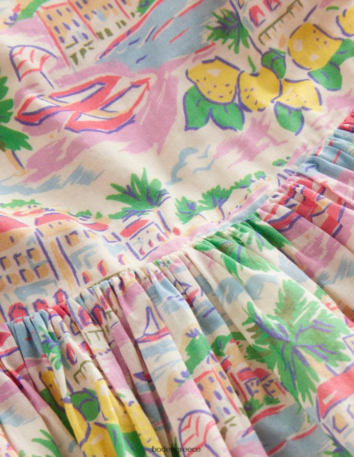 εκτύπωση πολλαπλών σκηνών είδη ένδυσης φόρεμα σταυρωτό πίσω Boden μωρό 464PH83401