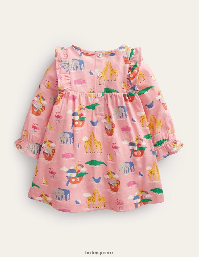 ροζ σκονισμένα ζώα της Προβηγκίας είδη ένδυσης εμπριμέ φόρεμα ζέρσεϊ Boden μωρό 464PH83439