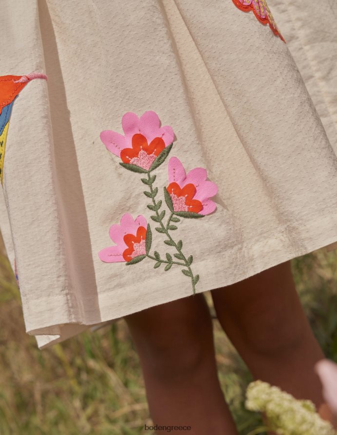 λοβό βανίλιας είδη ένδυσης φόρεμα απλικέ με φτερούγισμα Boden μωρό 464PH8344