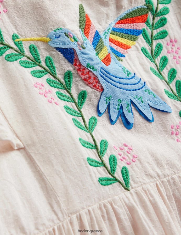 λοβό βανίλιας είδη ένδυσης φόρεμα απλικέ με φτερούγισμα Boden μωρό 464PH8344