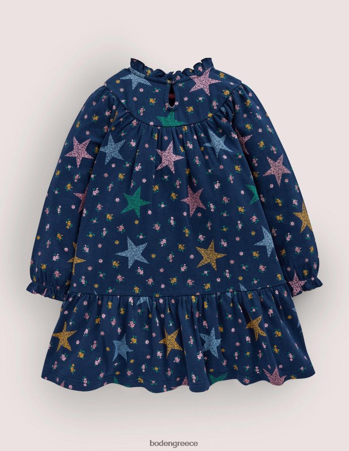 κολλεγιακό ναυτικό αστέρι φλοράλ είδη ένδυσης ελαφρύ φόρεμα εφίδρωσης Boden μωρό 464PH83459